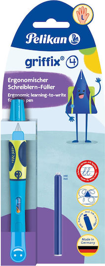 Pelikan Pen Griffix Lefties Neon Fresh Blue Colour 1 Pattern Blister Pack