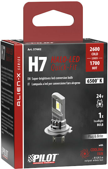 Lampa Lamps Car & Motorcycle Halo Led H7 LED 6500K Cold White 24V 1pcs