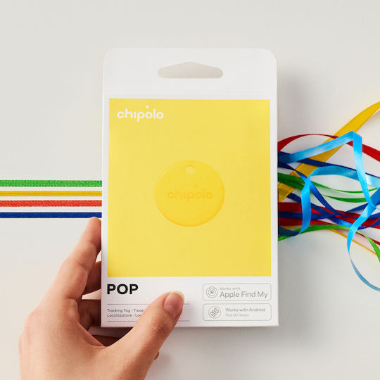 Chipolo Pop Apple Find My & Google Find Hub Yellow With Smartphone Tracking