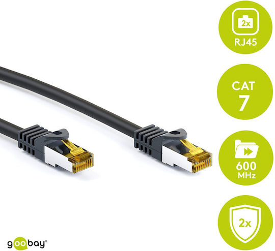 Wentronic U/UTP Cat.7 (10Gbps) Καλώδιο Δικτύου Ethernet 0.5m Μαύρο