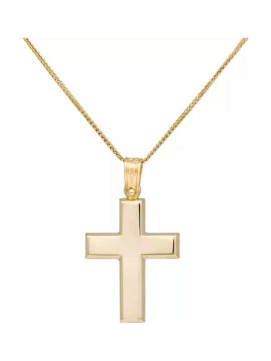 Gold Kreuz 14K Beidseitig