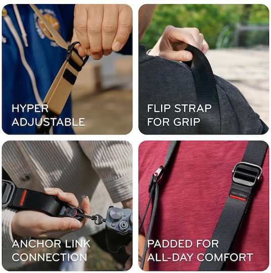 Peak Design Slide Lite Camera Strap Kelp Configurable as Sling Neck Shoulder Strap Quick Release Connection Smooth Grippy Side Camera Straps Photographers 90.7 Kg