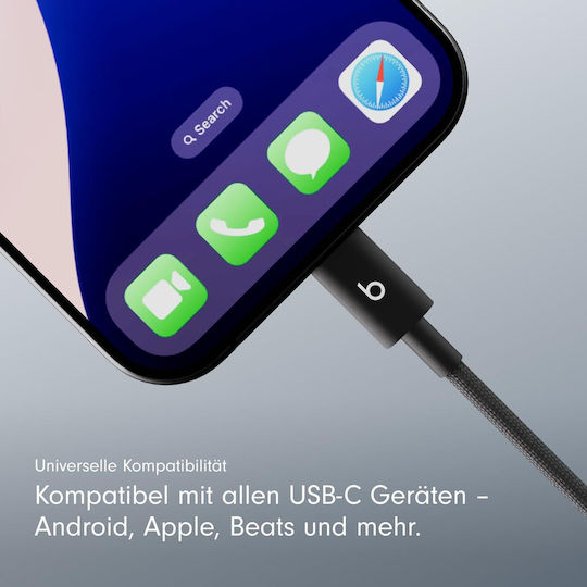 Beats Braided USB 2.0 Cable USB-C male - USB-C Μαύρο 1.5m MDGC4ZM/A 2τμχ