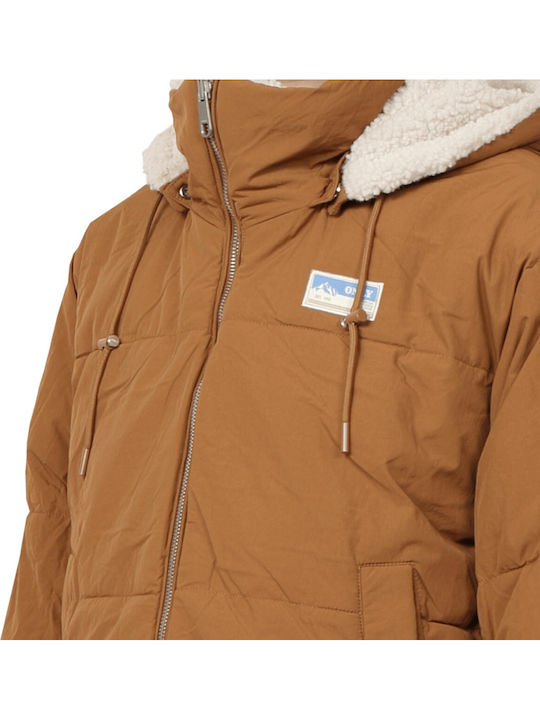 Γυναικείο Puffer Μπουφάν Διπλής Όψης για Χειμώνα Ταμπά