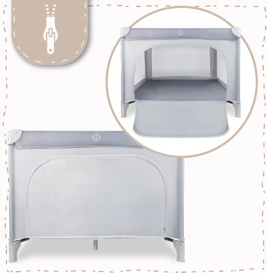 MalPlay Baby Playpen with Mattress Grey 100x100cm