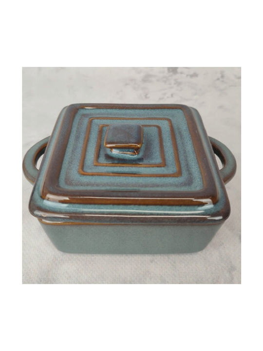 Koopman Pătrat Vas de Gătit Rezistent la Căldură Ceramică cu Capac 14x10.5x6.5cm 4buc