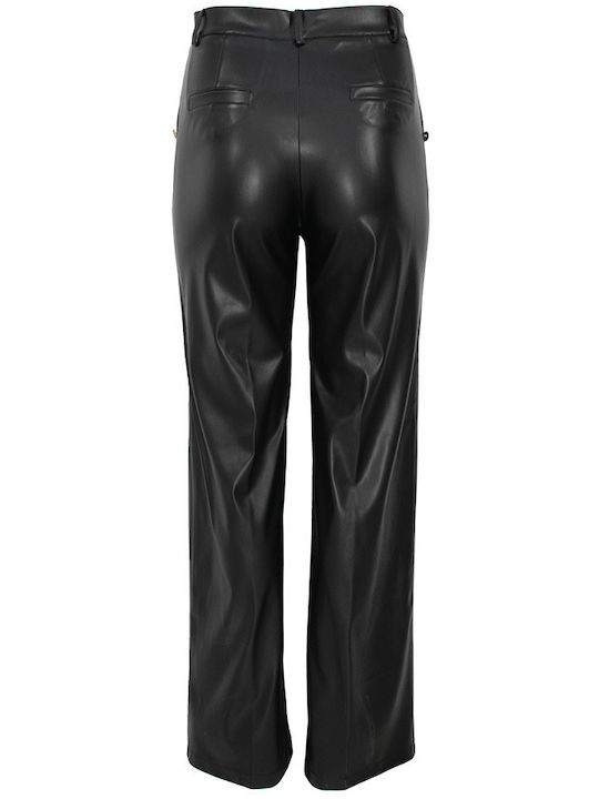 Damen Stoff Hose in Geradem Schnitt Black