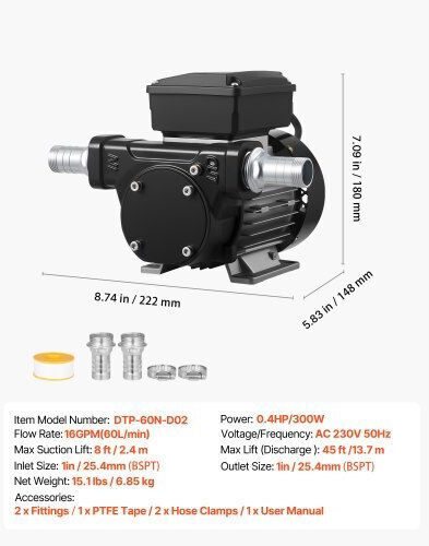 Vevor Electric Car Transfer Pump Oil / Diesel