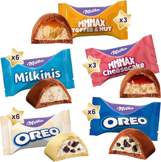 Mondelez Milka Favourites Lapte alpin, Oreo, Nuci, Cremă de cacao