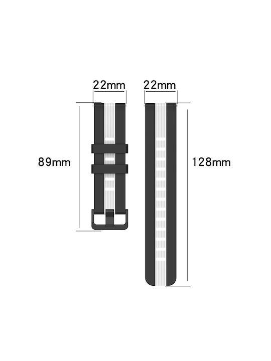 Two-Tone Silicone Watch Strap Honor Magic Watch 2 46mm 22mm Black+Grey
