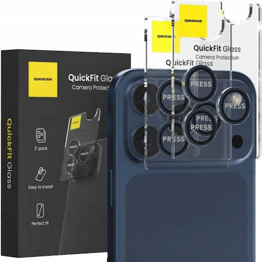 Spacecase Quickfit Протектор за камера Закалено стъкло Blue за iPhone 17 Pro, iPhone 17 Pro Max