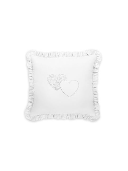 Decorative Cushion Appliqué White
