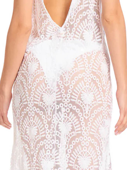 Cotazur Damen Kleid Strand White