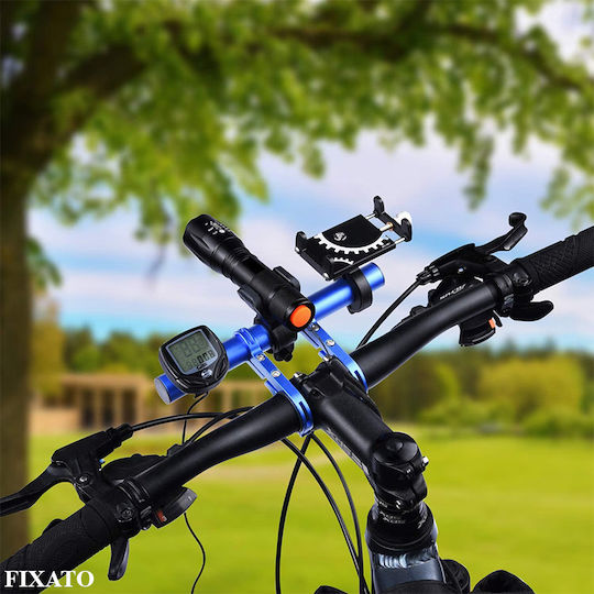 Extensie Ghidon Bicicletă Trotinetă Electrică Suport Telefon Trotinetă Pedometrul Claxon 20 Cm Include Bandă De Cauciuc Antizgârieturi Ghidon Fixato Albastru