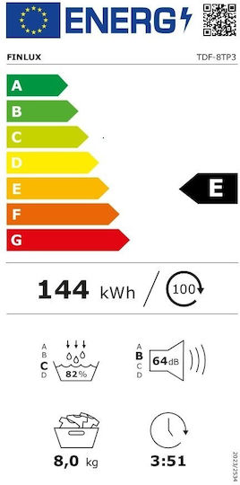 Finlux TDF-8TP3 Tumble Dryer 8kg with Heat Pump