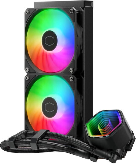 CoolerMaster MasterLiquid 240 Core II Water Cooling AIO CPU with 2 120mm Fans and ARGB Lighting