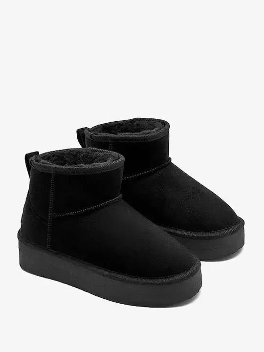 Suede Παιδικά Μποτάκια Μαύρα