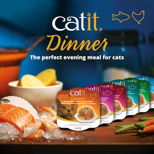 Catit Wet Food for Cats with Fish 12x75gr