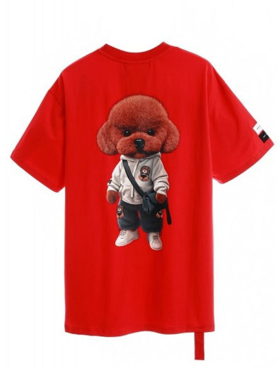 Mod Wave Movement Teddy T-shirt Red