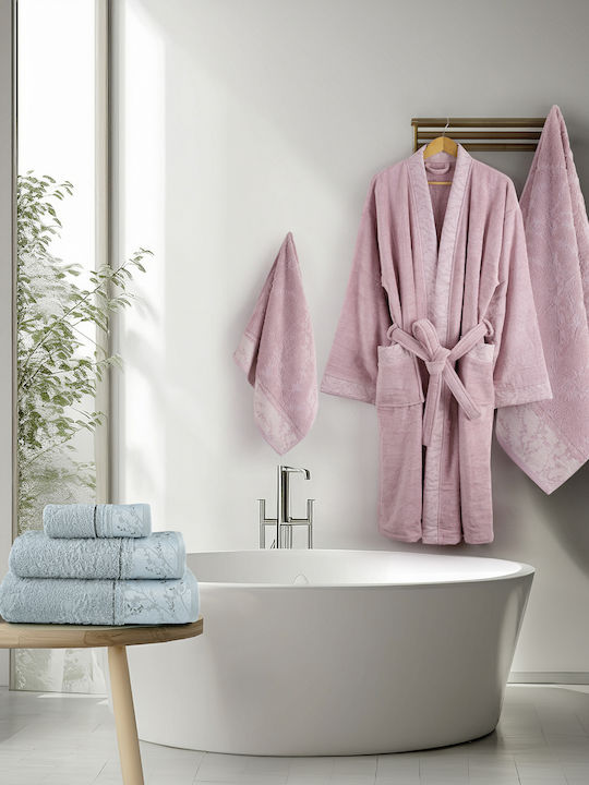 Nima Set of Bath Towels 3 pcs Inverno Light Blue Weight 450gr/m²