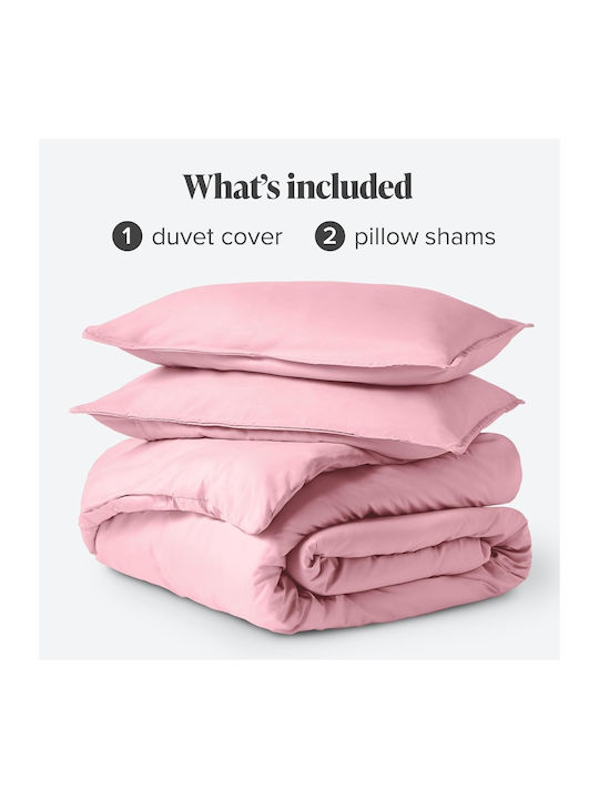 My Home Luxury Duvet Cover Set Single with Pillowcase 160x240 Pink