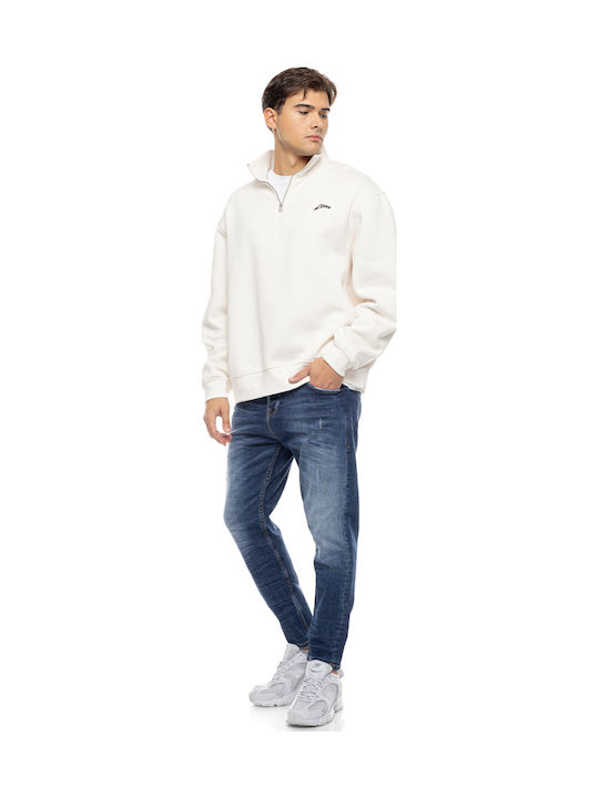 Monaco Pantaloni Jeans pentru Bărbați Cropped Elastic Blue