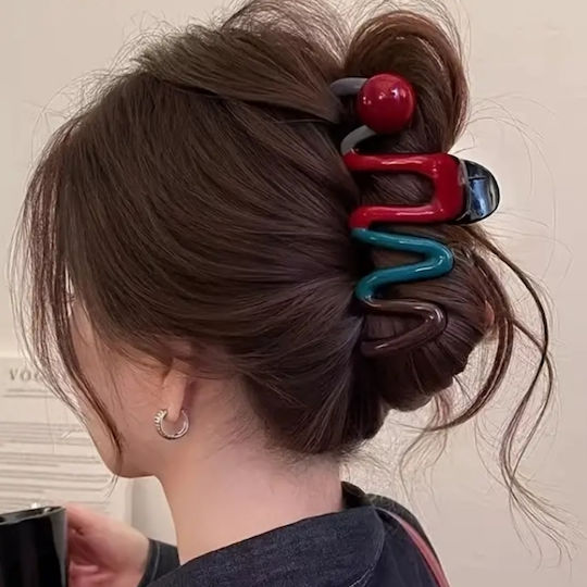 1 Bucată Clamă De Păr Drăguță Multicoloră Ondulată