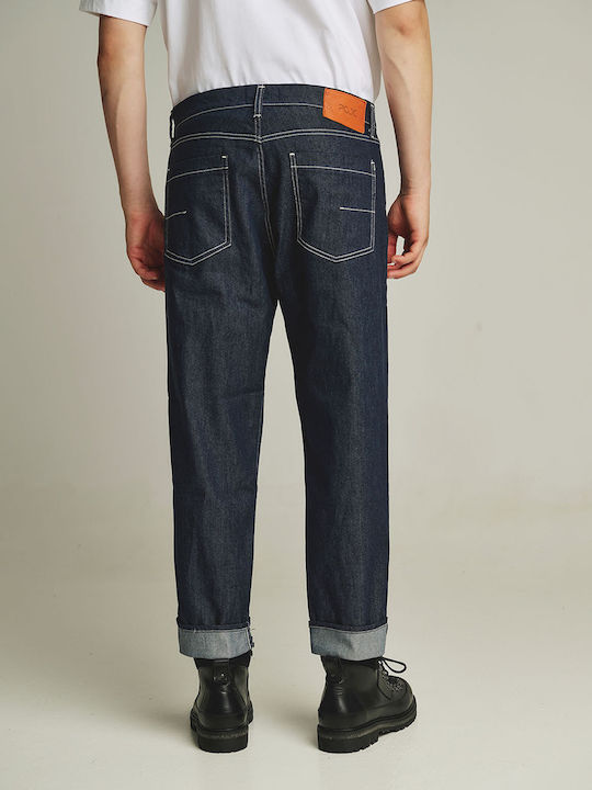 Men's Jeans Pants Elastic with Relaxed Straight Fit Blue