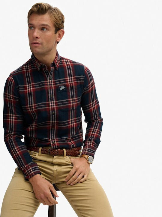 Lumberjack Lumberjack Long-sleeved Cotton Shirt Checked Blue Red