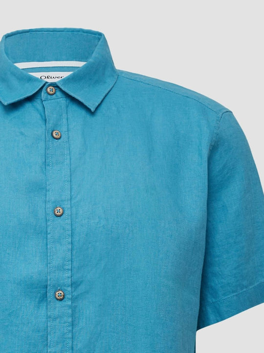 Cu mânecă scurtă In Cămașă Turquoise