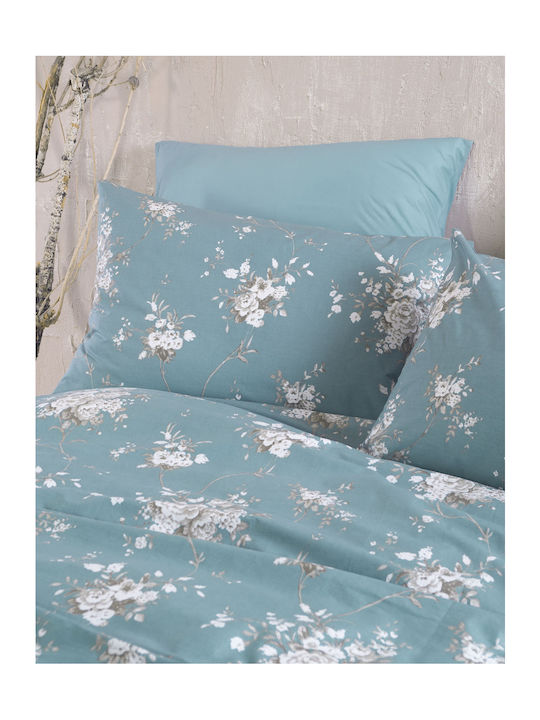 Rythmos Linie Σετ Κουβερλί Μονό Βαμβακερό Μπλε 160x240cm 2τμχ