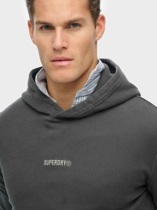 Micro Logo Sweatshirt with Hood Gray