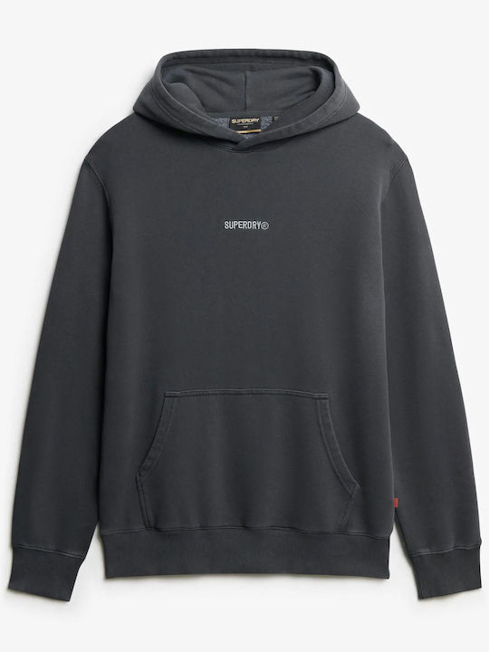 Micro Logo Sweatshirt with Hood Gray