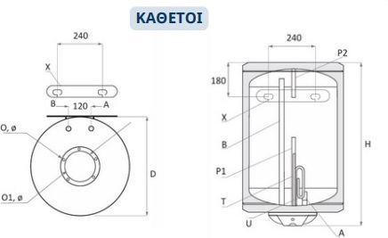 Bartec Θερμοσίφωνας 60lt Glass Κάθετος 3kW