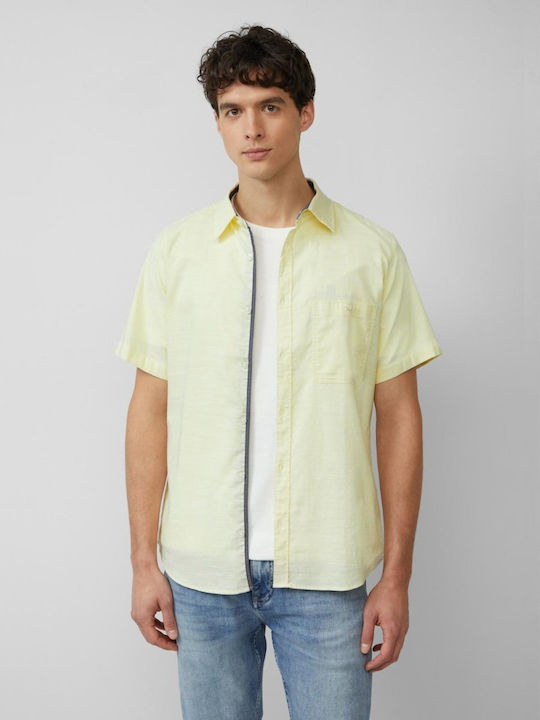 Κοντομάνικο Πουκάμισο σε Στενή Γραμμή Light Yellow