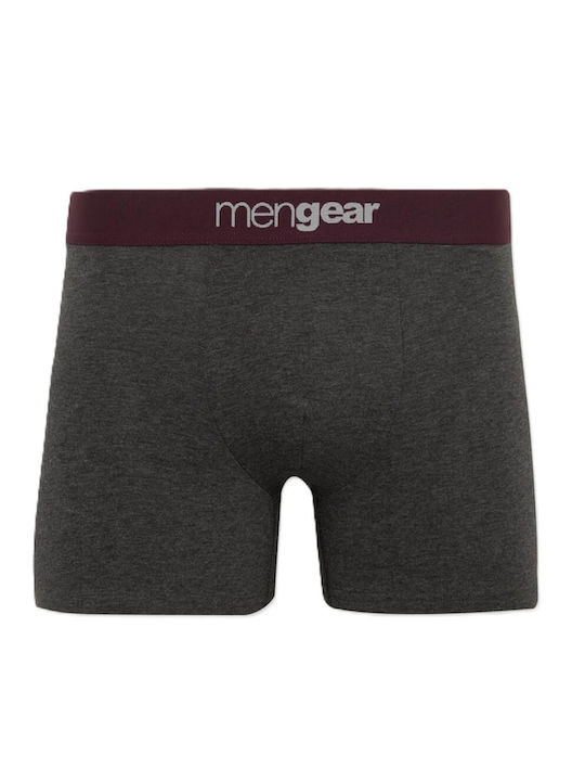 Mengear Ανδρικά Μποξεράκια Μπορντό-ανθρακί 2Pack