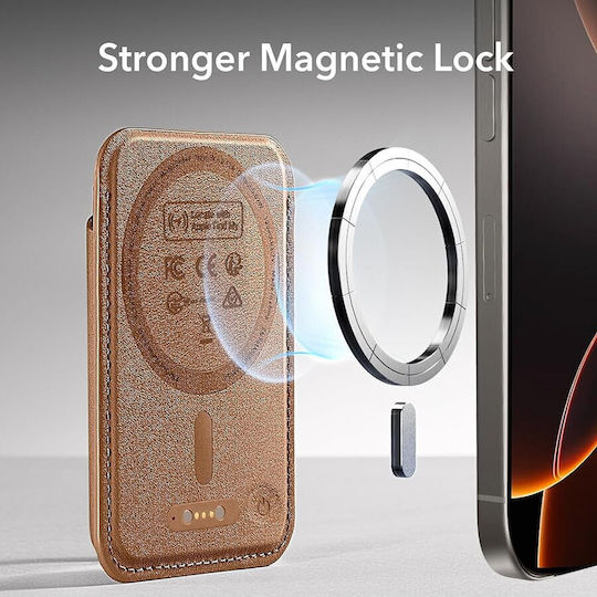 ESR MagSafe Card Case Geo Boost (HaloLock) in Brown color