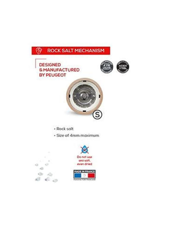 Peugeot Madras Χειροκίνητος Μύλος Αλατιού Ξύλινος σε Μπεζ Χρώμα 16cm