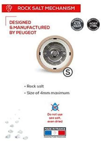 Peugeot Madras Manual Wooden Salt Mill In Beige Colour 16cm