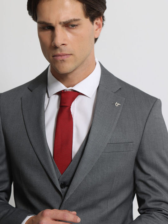 Men's Suit with Vest Gray