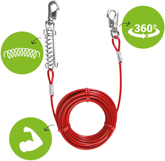 Trixie Dog Leash/Lead Garden Wire Leash in Red color 5m up to 50kg