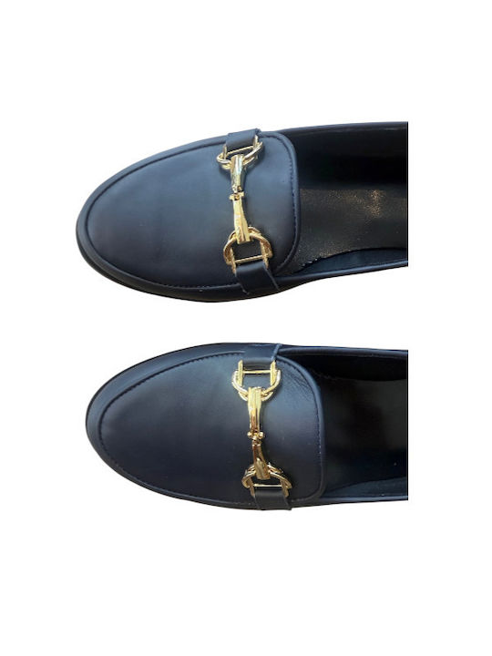 Lederne Damen Ballerinas in Blau Farbe