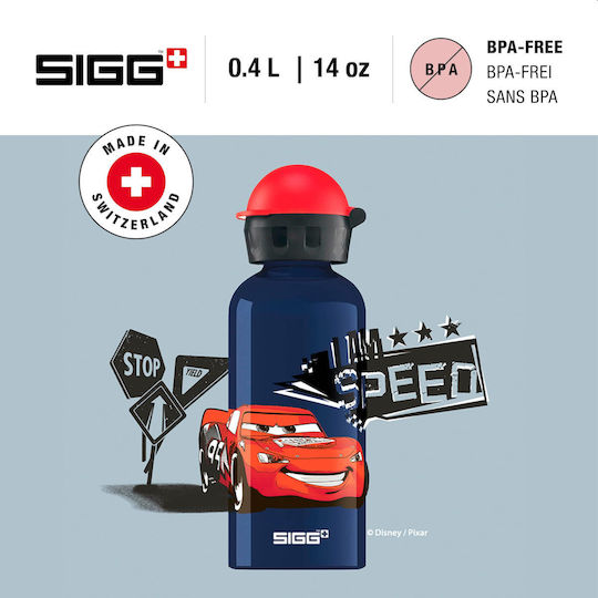 Sigg Sticlă Pentru Copii Disney Cars Aluminiu Antivărsare Albastru 400ml