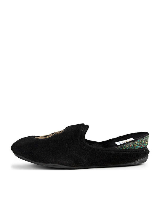 Men's Slippers with Fur Black