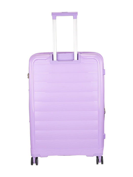 RCM Large Hard Purple Suitcase With 4 Wheels Height 76cm