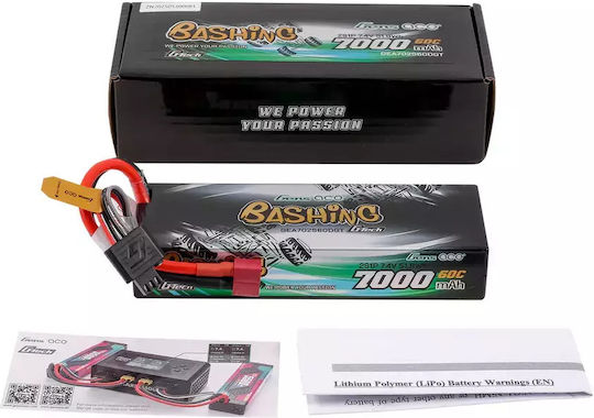 Gens Ace Bashing Μπαταρία Li-Po 7.4V 7000mAh 60C 2S T-Plug για Τηλεκατευθυνόμενο