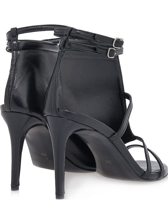 Leder Stiefeletten Damen Schwarz