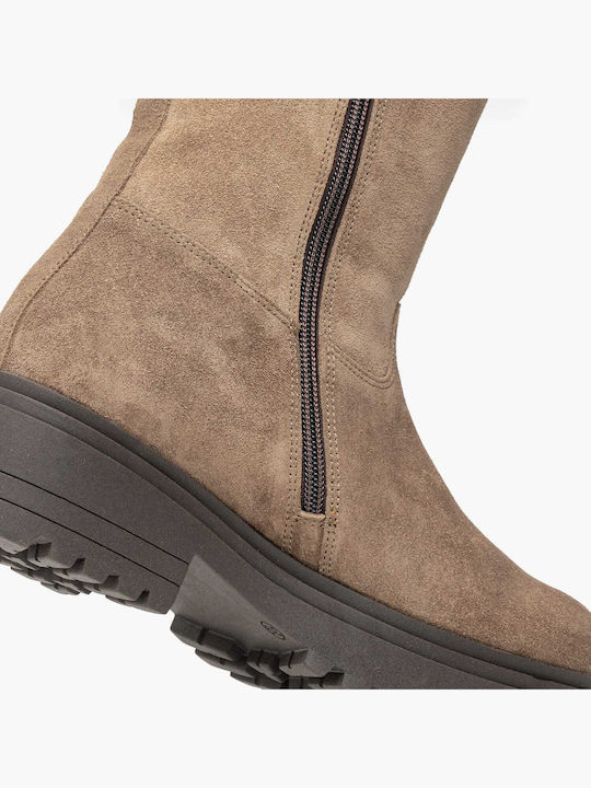 Leder Damenstiefel Beige
