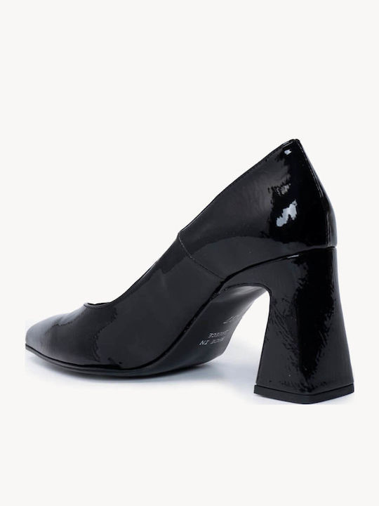 Schwarze Lackleder Pumps Mit Quadratischem Absatz