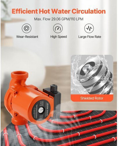 Vevor Electronic Circulator Pump Heating 140mm